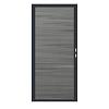 Composiet Premium Tuinpoort | 90x190cm | Natural | Cloudy Grey | Horizontaal | Antraciet stalen fram