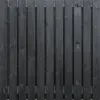 Tuinscherm Zwart Grenen 23 planks 180x180 cm BxH | Geschaafd | Verticaal | Recht