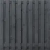 Tuinscherm Zwart Grenen 19 planks 180x180 cm BxH | Geschaafd | Verticaal | Recht