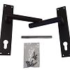 Klink en schild | Poortframe met slotkast | Zwart RVS
