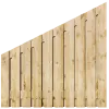 Aflopend Tuinscherm Grenen 21 planks 180x180/90 cm BxH | Geschaafd | Verticaal | Rechts naar Links