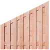 Aflopend Tuinscherm Douglas 17 planks 180x180 cm BxH | Fijnbezaagd | Verticaal | Rechts naar Links