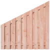 Aflopend Tuinscherm Douglas 19 planks 180x180 cm BxH | Fijnbezaagd | Verticaal | Rechts naar Links