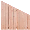 Aflopend Tuinscherm Douglas 23 planks 180x180 cm BxH | Fijnbezaagd | Verticaal | Links naar Rechts