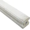 Rabatpaal met lichtleiding met schroefbus 10x10x270cm tussensponning Wit