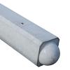 Hout-Beton schuttingpaal Grijs met Bol kop 10x10x230 cm | sponning 37 cm