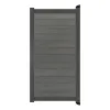Aluminium Tuinpoort - Natural Cloudy Grey - Horizontaal - Antraciet aluminium frame