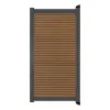 Aluminium Tuinpoort - Rhombus Tropical Brown - Horizontaal - Antraciet aluminium frame