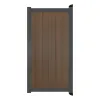 Aluminium Tuinpoort | maatwerk t/m 97x220cm | Natural Savanna Brown | Verticaal | Antraciet aluminiu