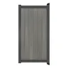 Aluminium Tuinpoort | 125x186cm | Natural Light Grey | Verticaal | Antraciet aluminium frame
