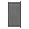 Aluminium Tuinpoort - Natural Cloudy Grey - Verticaal - Antraciet aluminium frame