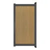 Aluminium Tuinpoort | Maatwerk t/m 97x90cm | Rhombus Teak | Verticaal | Antraciet aluminium frame