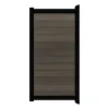 Aluminium Tuinpoort | Maatwerk t/m 97x90cm | Natural Walnut | Horizontaal | Zwart aluminium frame