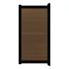 Aluminium Tuinpoort | 97x175cm | Natural Savanna Brown | Horizontaal | Zwart aluminium frame