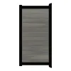 Aluminium Tuinpoort - Natural Light Grey - Horizontaal - Zwart aluminium frame