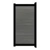 Aluminium Tuinpoort - Natural Cloudy Grey - Horizontaal - Zwart aluminium frame
