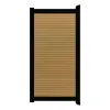 Aluminium Tuinpoort | maatwerk t/m 97x175cm | Rhombus Teak | Horizontaal | Zwart aluminium frame