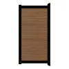 Aluminium Tuinpoort - Rhombus Tropical Brown - Horizontaal - Zwart aluminium frame