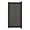 Aluminium Tuinpoort | maatwerk t/m 97x197cm | Rhombus Walnut | Verticaal | Zwart aluminium frame