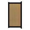 Aluminium Tuinpoort | Maatwerk t/m 97x90cm | Rhombus Teak | Verticaal | Zwart aluminium frame