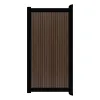 Aluminium Tuinpoort - Rhombus Savanna Brown - Verticaal - Zwart aluminium frame