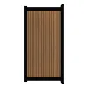 Aluminium Tuinpoort - Rhombus Tropical Brown - Verticaal - Zwart aluminium frame