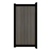 Aluminium Tuinpoort | maatwerk t/m 97x220cm | Natural Walnut | Verticaal | Zwart aluminium frame