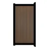 Aluminium Tuinpoort - Natural Savanna Brown - Verticaal - Zwart aluminium frame