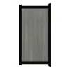 Aluminium Tuinpoort - Natural Light Grey - Verticaal - Zwart aluminium frame