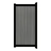 Aluminium Tuinpoort - Natural Cloudy Grey - Verticaal - Zwart aluminium frame