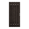 Zwart Grenen Tuinpoort 80x195 cm | Stalen frame met slotkast | Verstelbaar | 16x140 mm