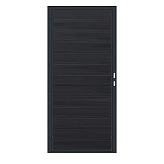 Composiet Premium Tuinpoort | 110x190cm | Natural | Solid Black | Horizontaal | Antraciet stalen fra