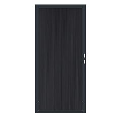 Composiet Premium Tuinpoort | 110x190cm | Natural | Solid Black | Verticaal | Antraciet stalen frame