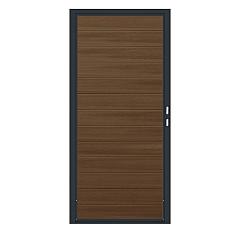 Composiet Premium Tuinpoort - Natural Savanna Brown - Horizontaal - Antraciet stalen frame