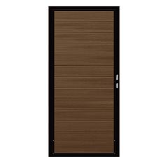 Composiet Premium Tuinpoort | 120x190cm | Natural | Savanna Brown | Horizontaal | Zwart stalen frame