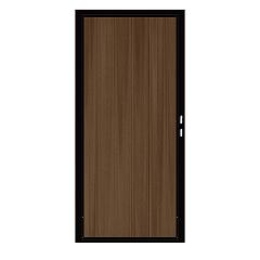 Composiet Premium Tuinpoort | 90x190cm | Natural | Savanna Brown | Verticaal | Zwart stalen frame
