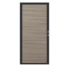 Composiet Premium Tuinpoort | 120x190cm | Natural | Misty | Horizontaal | Antraciet stalen frame