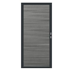 Composiet Premium Tuinpoort - Natural Cloudy Grey - Horizontaal - Antraciet stalen frame