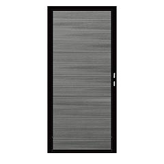 Composiet Premium Tuinpoort - Natural Cloudy Grey - Horizontaal - Zwart stalen frame