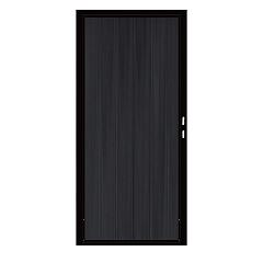 Composiet Premium Tuinpoort | 90x190cm | Rhombus | Solid Black | Verticaal | Zwart stalen frame