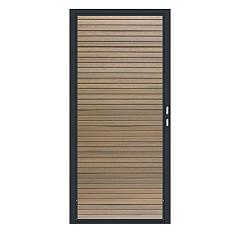 Composiet Premium Tuinpoort - Rhombus Tropical Brown - Horizontaal - Antraciet stalen frame