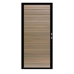 Composiet Premium Tuinpoort - Rhombus Tropical Brown - Horizontaal - Zwart stalen frame