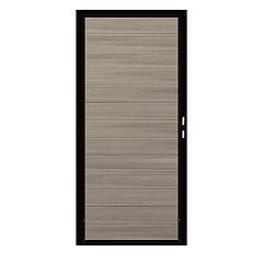 Composiet Premium Tuinpoort - Natural Light Grey - Horizontaal - Zwart stalen frame