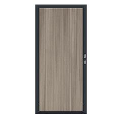 Composiet Premium Tuinpoort | 90x190cm | Natural | Misty | Verticaal | Antraciet stalen frame