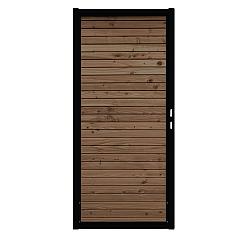 Douglas Rabat Tuinpoort - Horizontaal - Double Rhombus Bruin - Zwart stalen frame