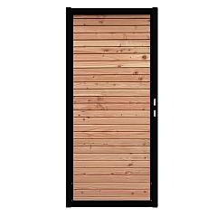 Douglas Rabat Tuinpoort - Horizontaal - Double Rhombus Onbehandeld - Zwart stalen frame