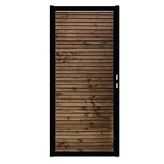 Douglas Rabat Tuinpoort - Horizontaal - Triple Rhombus Bruin - Zwart stalen frame