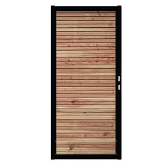 Douglas Rabat Tuinpoort - Horizontaal - Triple Rhombus Onbehandeld - Zwart stalen frame