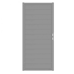 Aluminium Tuinpoort | 90x190cm | Smooth | Grey  | Horizontaal | Grijs stalen frame