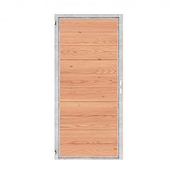 Douglas Rabat Tuinpoort - Horizontaal - Blokhutprofiel Onbehandeld - Verzinkt stalen frame
